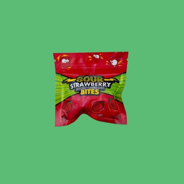 SOUR STRAWBERRY BITES - Weed Edibles
