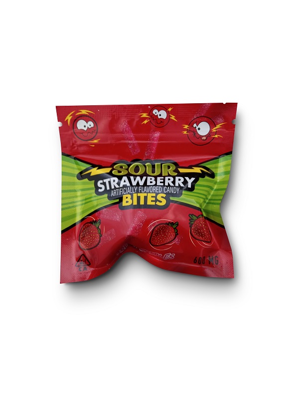 SOUR STRAWBERRY BITES - Weed Edibles