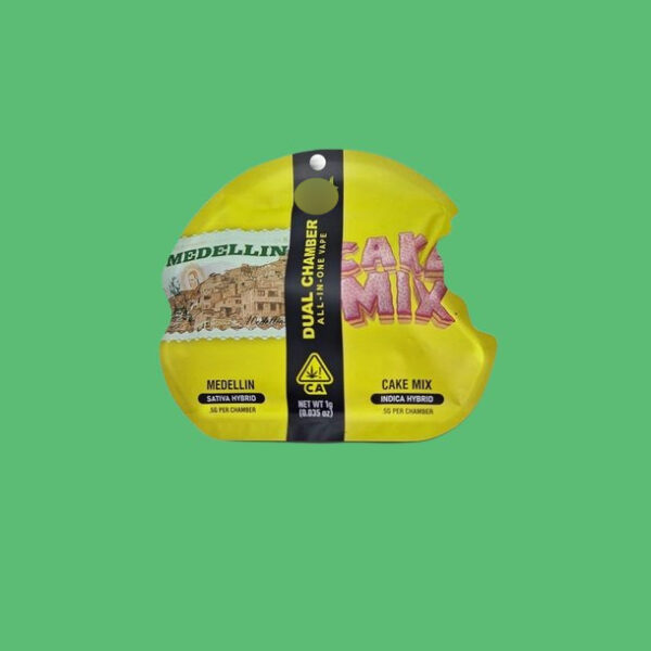 Dual Chamber THC Vape Pen 0.5+0.5ml MEDELLIN & CAKE MIX
